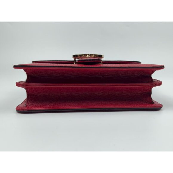 Pre-owned Gucci Dollar Calfskin Interlocking G Small Shoulder/Crossbody Bag Red - Picture 5 of 14